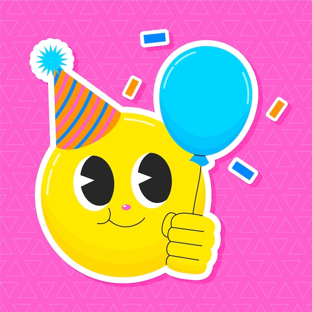 Illustration D'un Emoji D'anniversaire