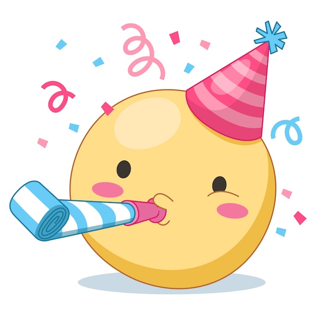 Vecteur gratuit illustration d'un emoji d'anniversaire