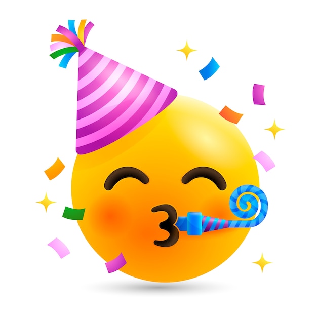 Vecteur gratuit illustration d'un emoji d'anniversaire