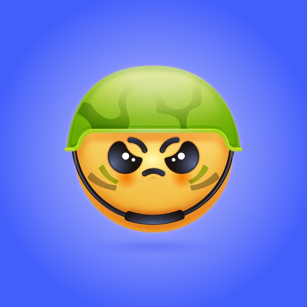 Vecteur gratuit illustration d'un emoji de l'armée