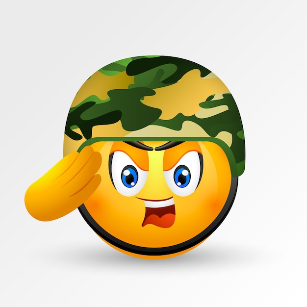 Vecteur gratuit illustration d'un emoji de l'armée