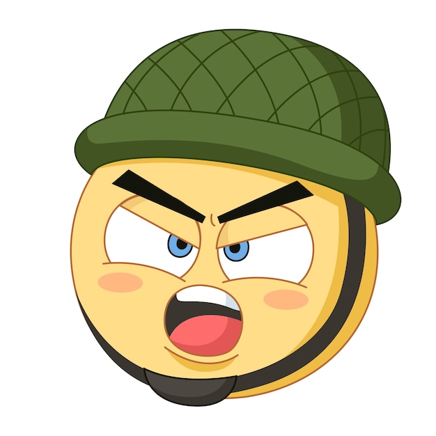 Vecteur gratuit illustration d'un emoji de l'armée