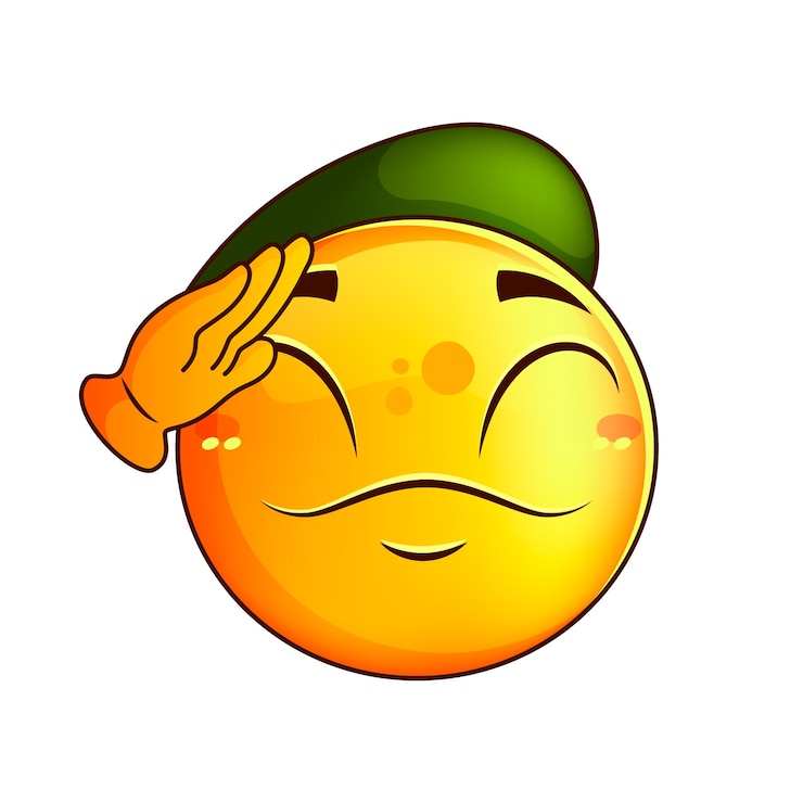 Vecteur gratuit illustration d'un emoji de l'armée