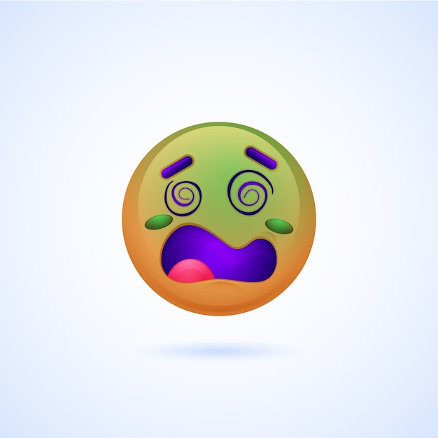 Vecteur gratuit illustration emoji dégoût dégradé
