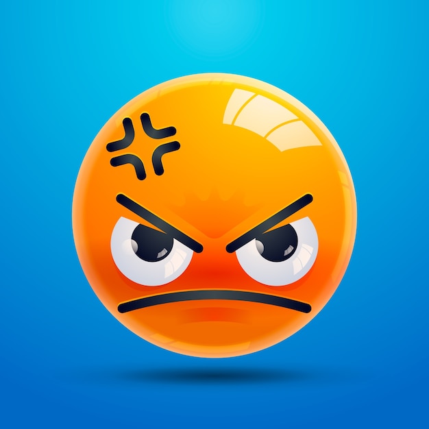 Vecteur gratuit illustration d'emoji frustré dégradé