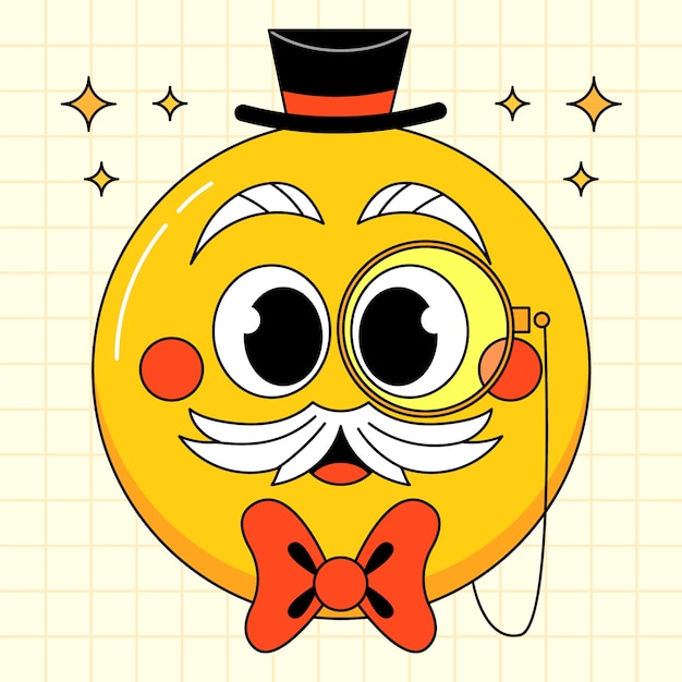 Vecteur gratuit illustration d'emoji à moustache à conception plate