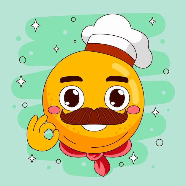 Vecteur gratuit illustration d'emoji à moustache à conception plate