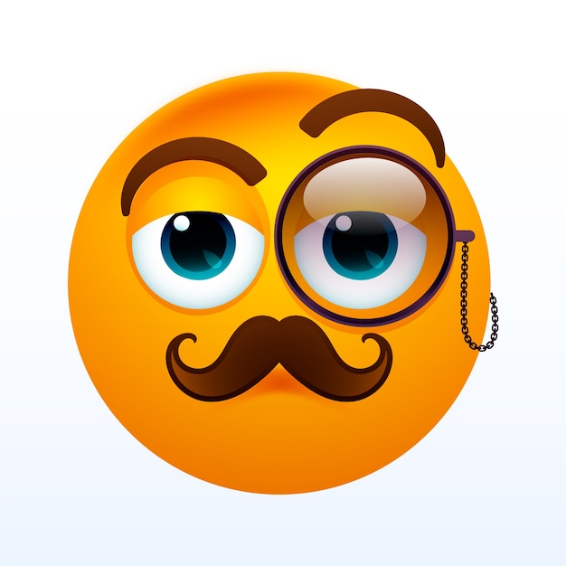 Vecteur gratuit illustration d'emoji de moustache dessinée à la main