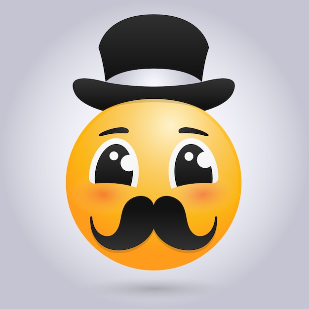 Vecteur gratuit l'illustration de l'emoji de la moustache en gradient