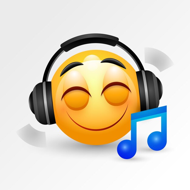 Illustration d'un emoji pour écouter de la musique