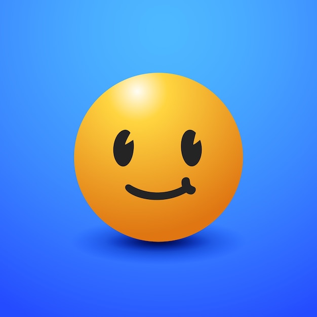 Vecteur gratuit illustration d'un emoji avec un sourire rétro en gradient