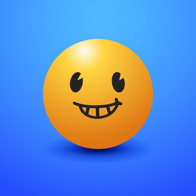 Vecteur gratuit illustration d'un emoji avec un sourire rétro en gradient