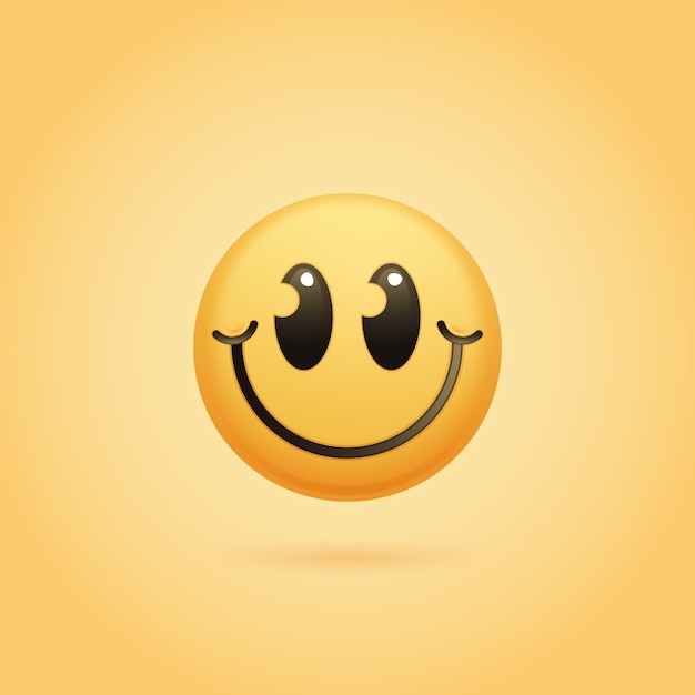 Vecteur gratuit illustration d'un emoji avec un sourire rétro en gradient