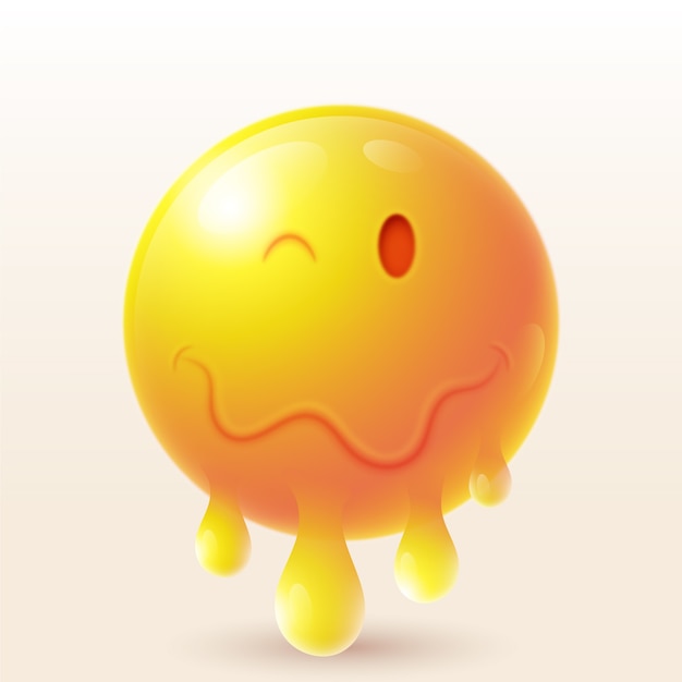 Vecteur gratuit illustration d'un emoji avec un sourire rétro en gradient