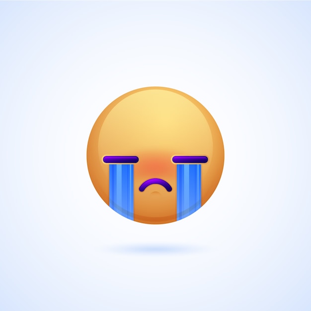 Vecteur gratuit illustration d'emoji triste dégradé