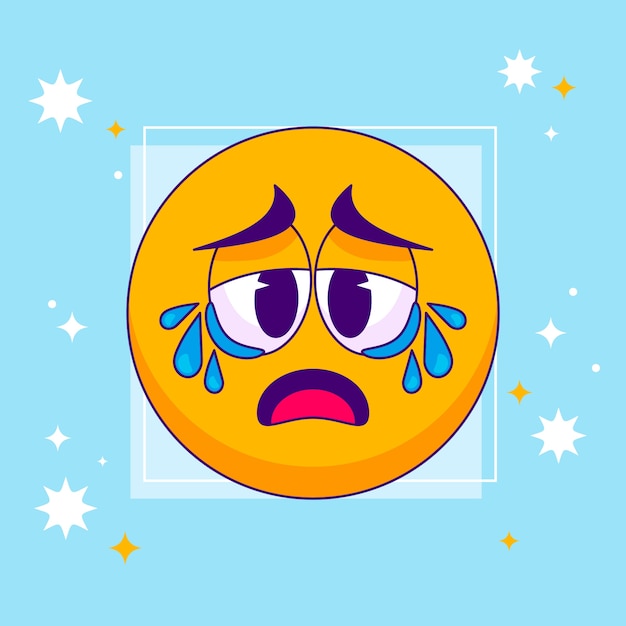 Vecteur gratuit illustration d'emoji triste dessinée à la main