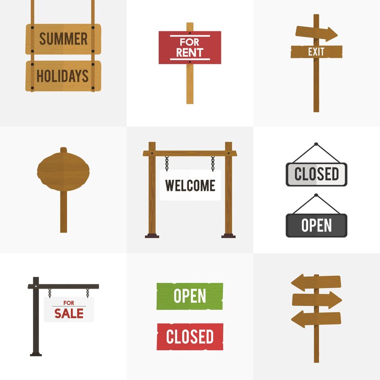 Vecteur gratuit illustration de l'ensemble de vecteurs de signes