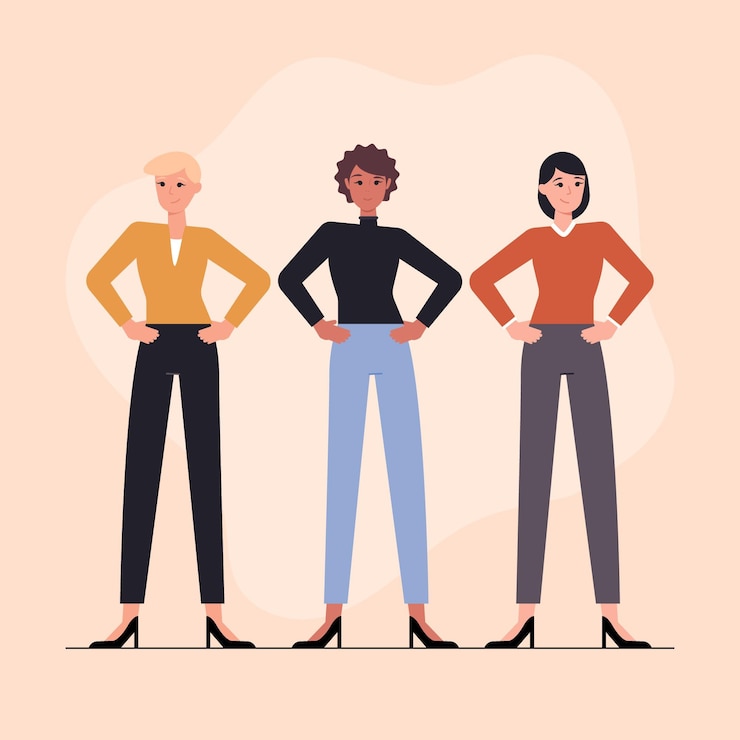 Vecteur gratuit illustration d'entrepreneurs confiants dessinés à la main plat