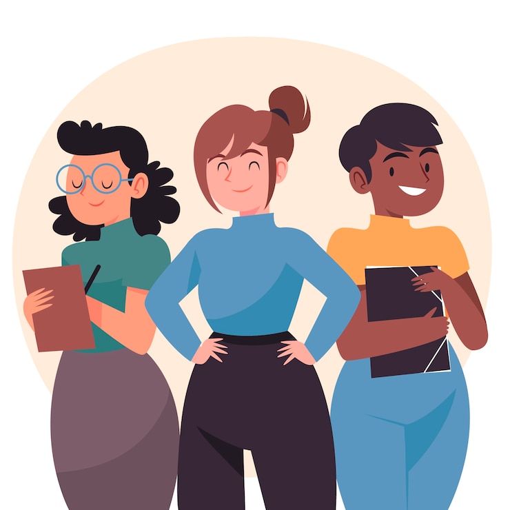 Vecteur gratuit illustration de l'équipe féminine