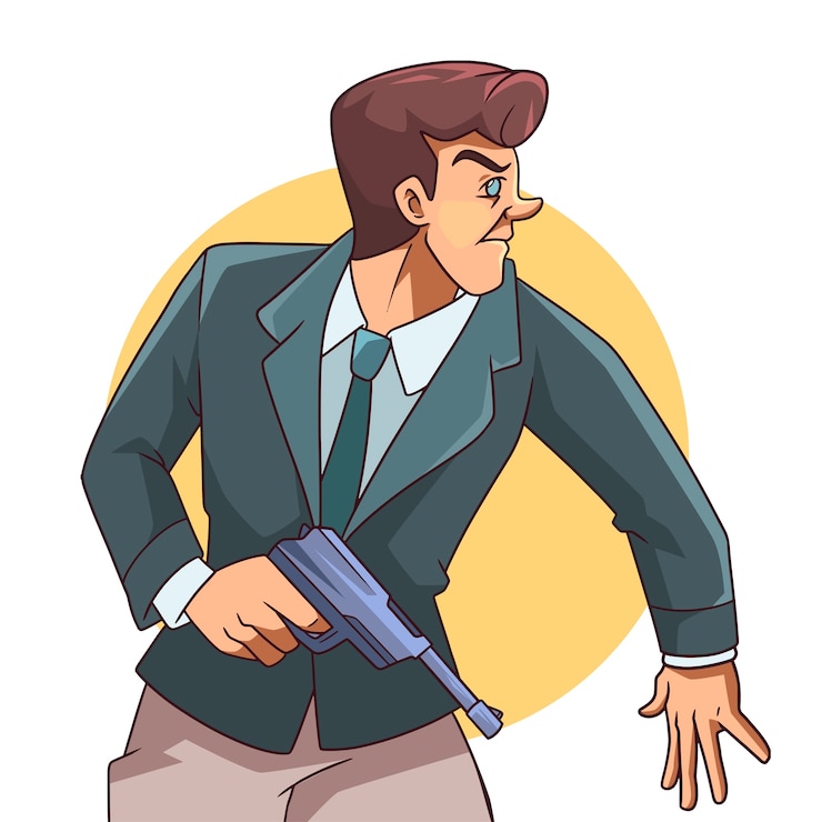Vecteur gratuit illustration d'espions dessinés à la main