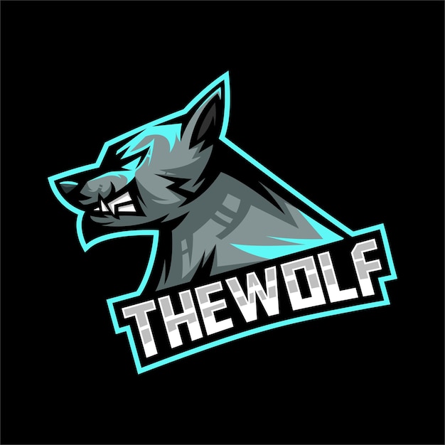 Vecteur gratuit l'illustration esport mascotte loup