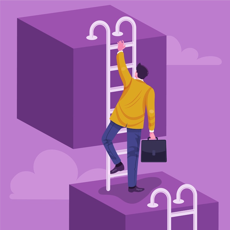 Vecteur gratuit illustration de l'étape suivante dessinée à la main