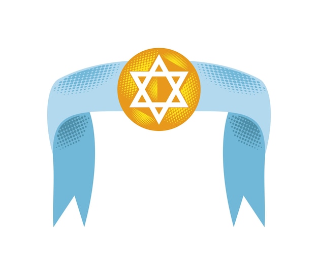 Vecteur gratuit illustration de l'étoile de david de hanoucca isolée