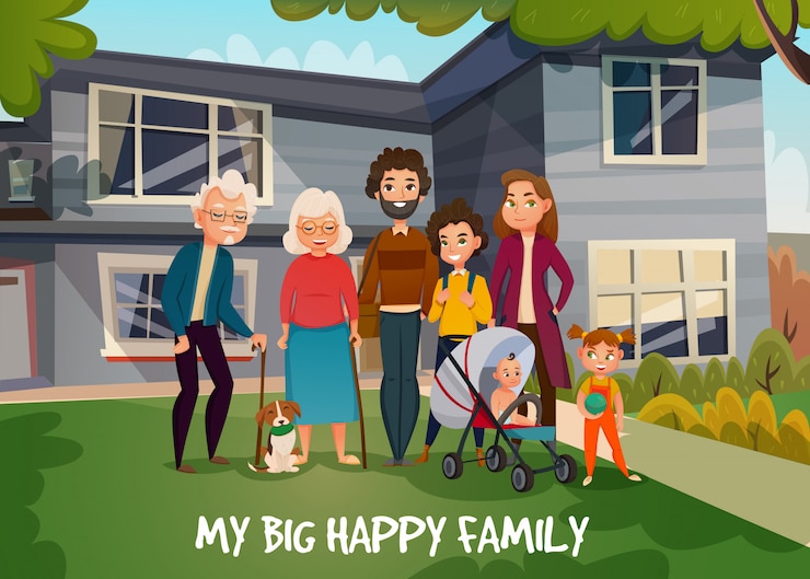 Vecteur gratuit illustration de famille heureuse