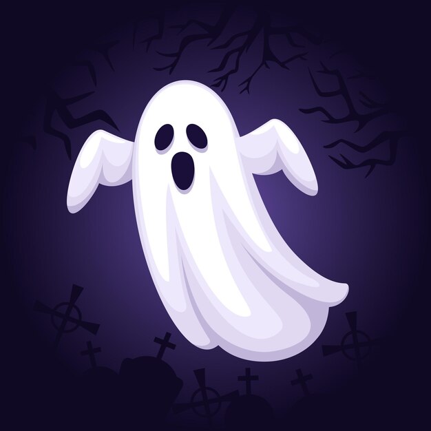 Illustration de fantôme halloween plat