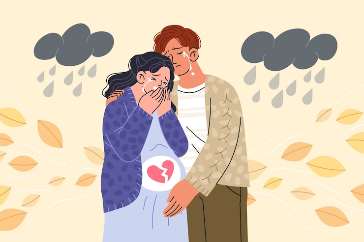 Vecteur gratuit illustration de fausse couche dessinée à la main