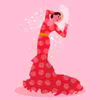 Vecteur gratuit illustration de femme flamenco dessinée à la main