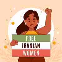 Vecteur gratuit illustration de femmes iraniennes dessinées à la main
