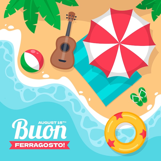 Vecteur gratuit illustration de ferragosto plat