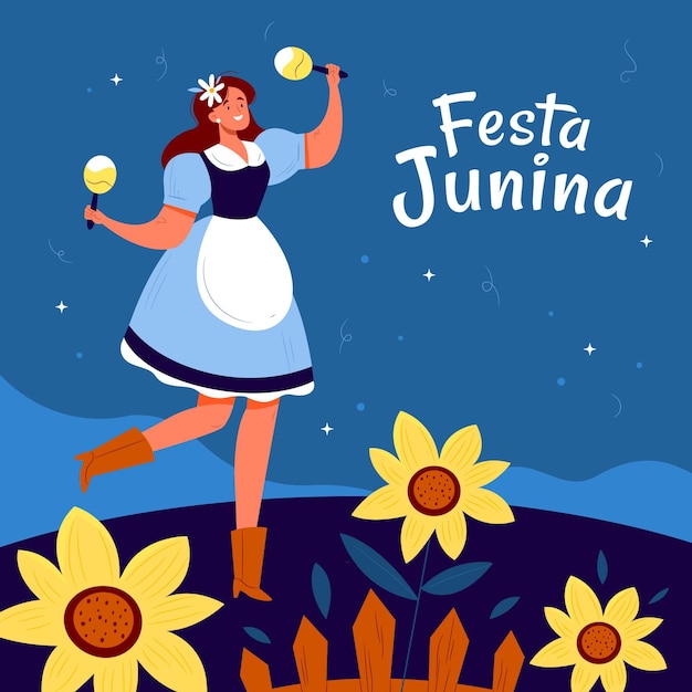 Illustration de festa junina dessinée à la main