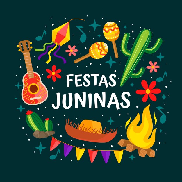 Illustration de festas juninas plat