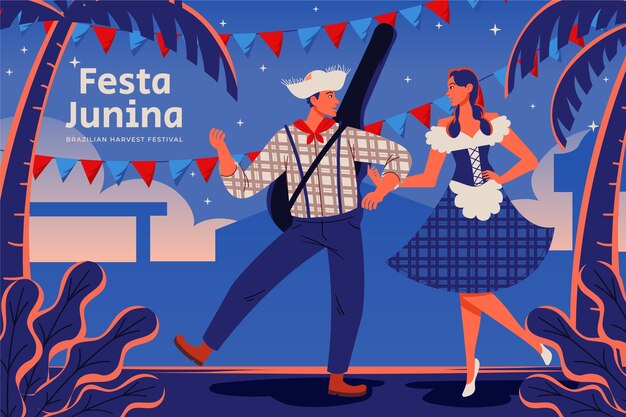 Illustration de festas juninas plat