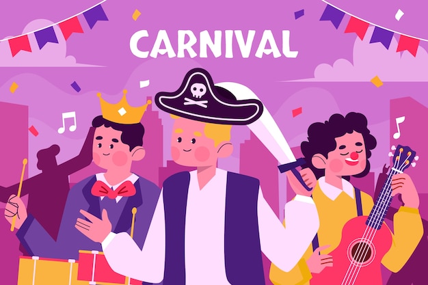 Illustration De Fête De Carnaval Plat