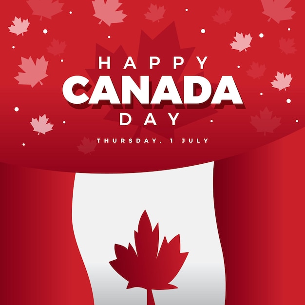 Vecteur gratuit illustration de la fête du canada dégradé