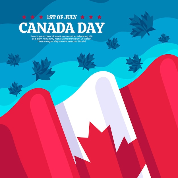 Vecteur gratuit illustration de la fête du canada plat