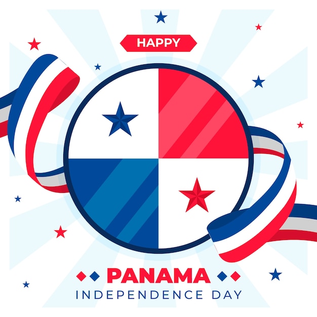 Vecteur gratuit illustration de la fête de l'indépendance du panama plat