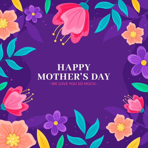 Illustration de la fête des mères florale
