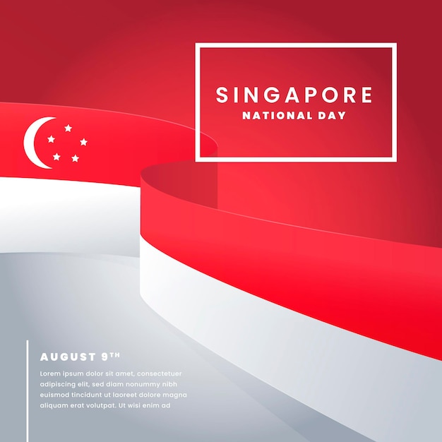 Vecteur gratuit illustration de la fête nationale de singapour dégradé