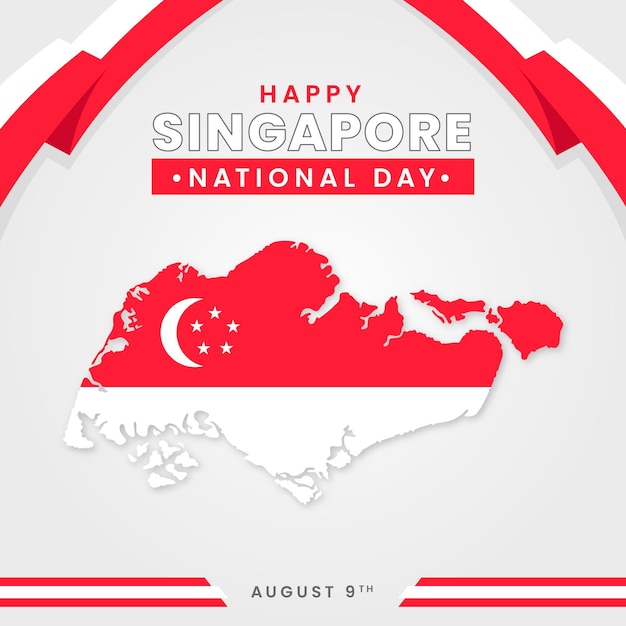 Illustration De La Fête Nationale De Singapour Plat