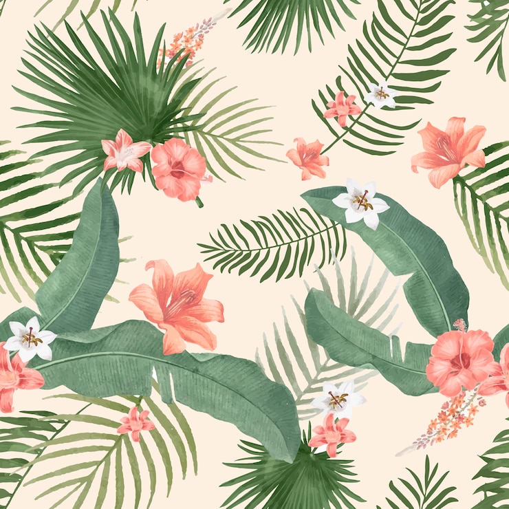 Vecteur gratuit illustration de feuillage tropical