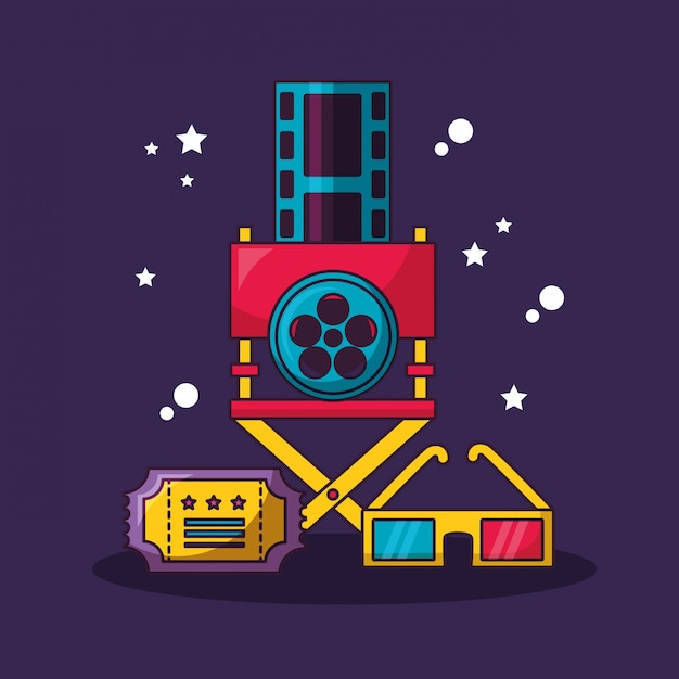 Vecteur gratuit illustration de film de cinéma