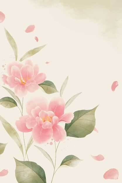 Illustration de fleurs asiatiques aquarelle