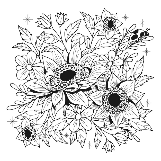 Illustration florale dessinée à la main