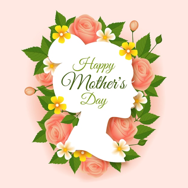 Vecteur gratuit illustration florale de la fête des mères heureuse