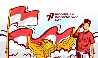 Illustration de fond de la célébration du 77e jour de l'indépendance de l'indonésie