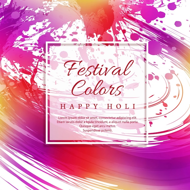 illustration de fond coloré Happy Holi pour la fête du Festival des couleurs